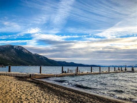 Dock on Lake Tahoe stock image. Image of river, rocks - 106986285