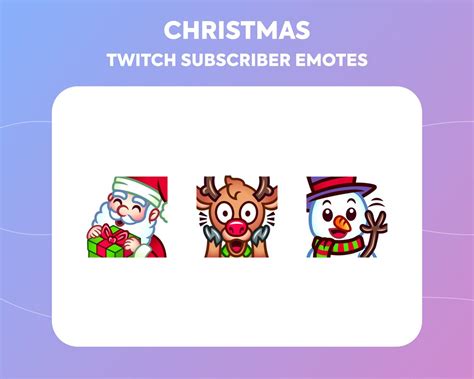 Twitch Emotes Christmas Emotes Santa Emote Snowman Emote Rudolph Emote