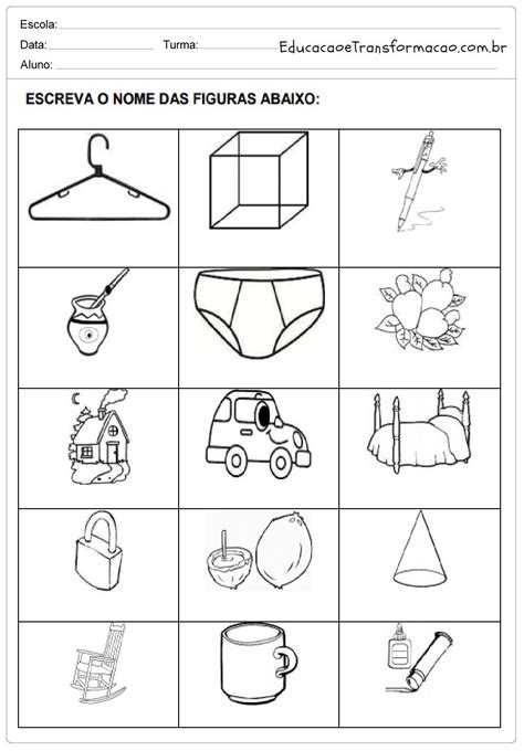Atividades Para Escrever O Nome Das Figuras 2 Ano - 9