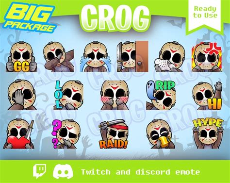 Twitch Emote Big Package Cute Horror Emote Jason Etsy