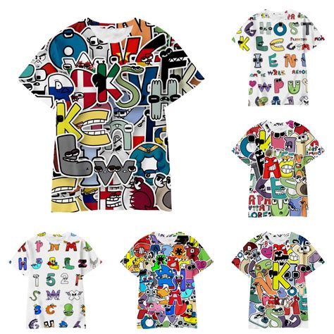 Alphabet Lore Kids T Shirt Casual Summer Short Sleeves Cosplay T