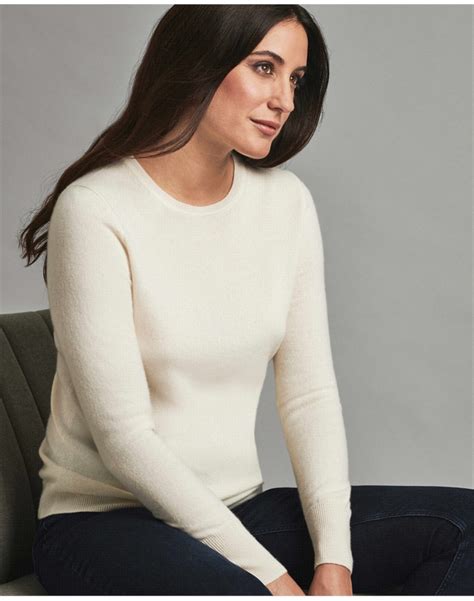 Soft White Cashmere Slim Fit Crew Neck Sweater Pure Collection