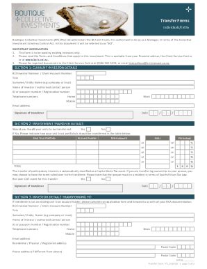 Fillable Online Fillable Online Rci Bci Unit Trust Transfer Form Fax