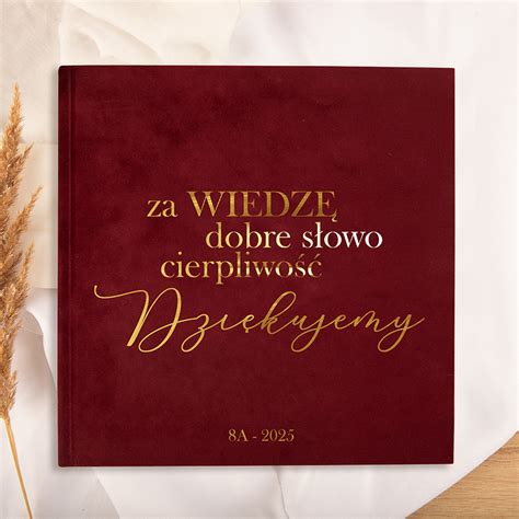 Welurowy album dla nauczyciela na zakończenie roku