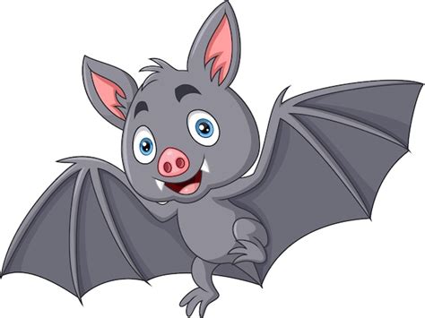 Premium Vector Cute Bat Flying Cartoon On White Background