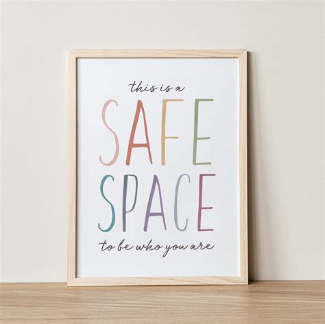 Safe Space Wall Art Educational Posters Kids Room Decor Etsy