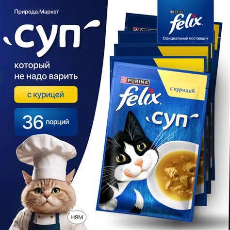Влажный корм суп для кошек с курицей, 36шт по 48 г - купить с доставкой ...