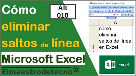 Cómo Eliminar Saltos De Línea En Excel Eliminar Salto De Línea En Microsoft Excel Youtube