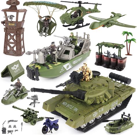 Deao Military Vehicles Toy Set Combat Boathelicoptertank