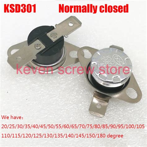 1pcs Lots KSD301 250V 10A Normally Closed NC Thermostat Temperature