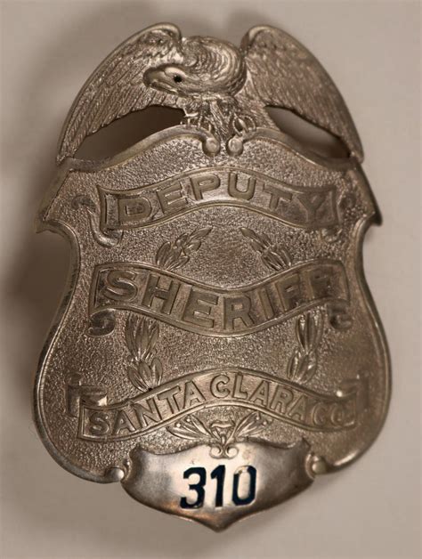 Sold at Auction: Santa Clara County Deputy Sheriff Badge (119757)