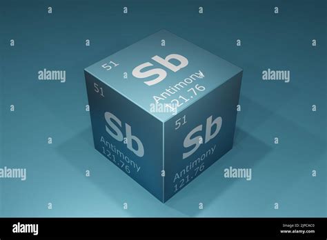 Antimony 3d Rendering Of Symbols Of The Elements Of The Periodic Table