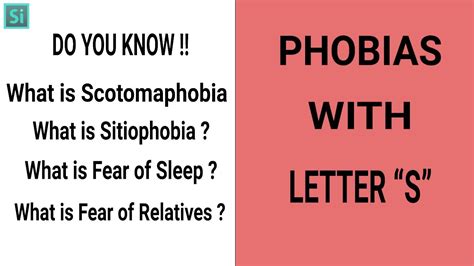 Phobia Vocabulary with Letter “S” | Vocabulary Video MUST WATCH ...