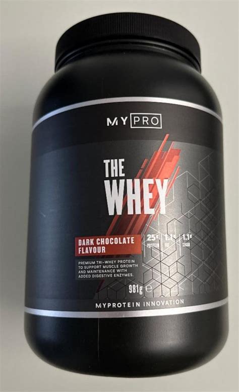 The whey dark chocolate MyPro kalorie kJ a nutriční hodnoty