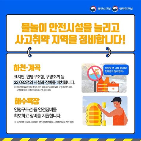 물놀이 안전사고 예방 대책 정책뉴스 뉴스 대한민국 정책브리핑