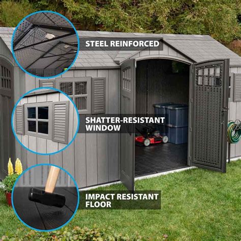 Lifetime Shed 60318 Rough Cut 15x8 Dual Entry