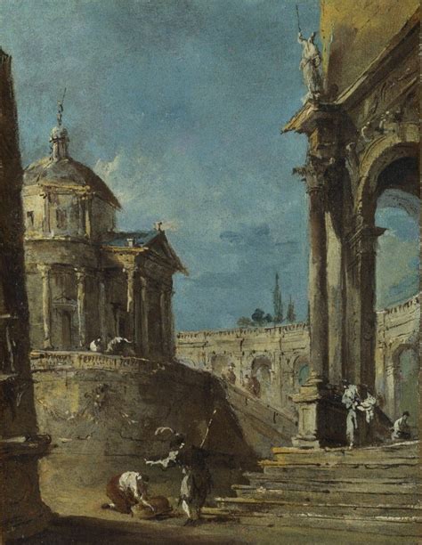 Francesco Guardi Caprice View With Ruins Francesco