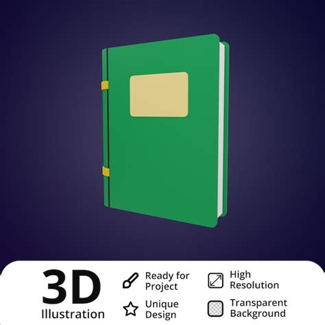 Livro Ilustração 3d Psd Premium