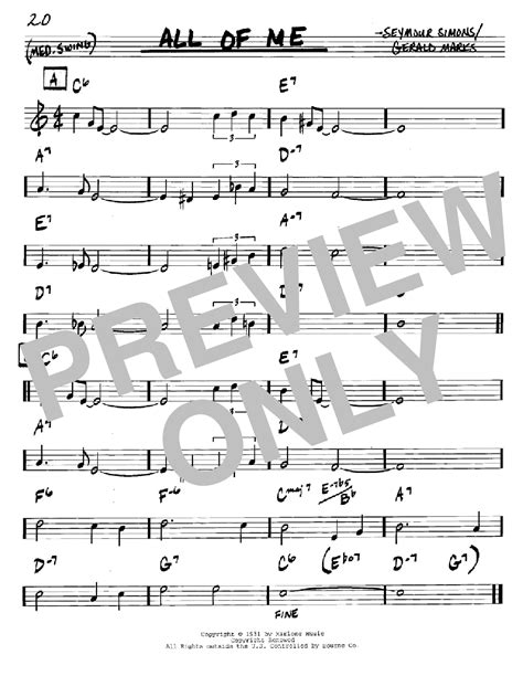 All Of Me Sheet Music Direct