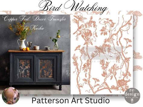 Bird Watching New Kacha Copper Foil Redesign With Prima Rub On