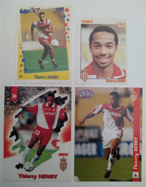 RARE ROOKIE THIERRY Henry Monaco 97 98 99 Panini Foot France 4 Stickers