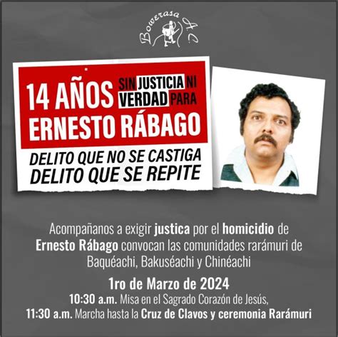 A 14 años del asesinato del activista Ernesto Rábago El Pueblo