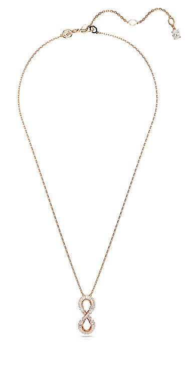 Swarovski Hyperbola Pendant Infinity White Rose Gold Tone Plated