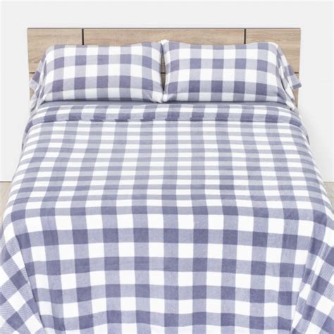 Funda Nórdica Tres Piezas Coralina TEX HOME Cuadros Cama 135 cm Azul