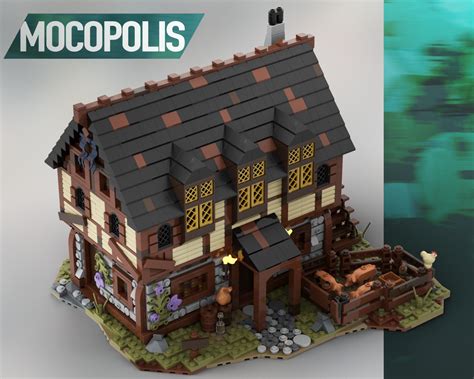 Lego Moc Medieval Trader`s House And Farm By Mocopolis Rebrickable