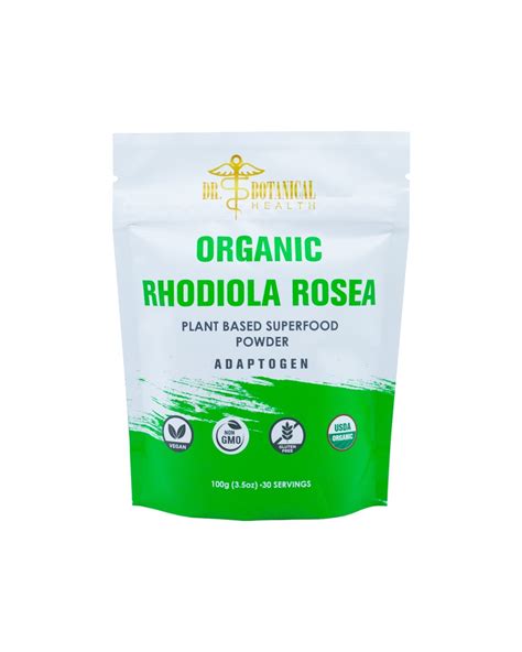 Rhodiola Rosea Extract Powder Organic 100g Dr Botanical Health