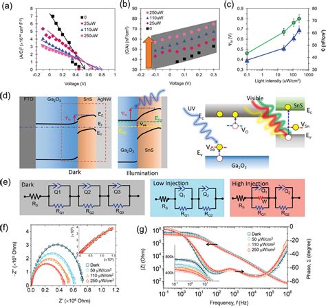 A Mott Schottky 1 C²‐v Curve And B Aerial Capacitance Versus Download Scientific Diagram