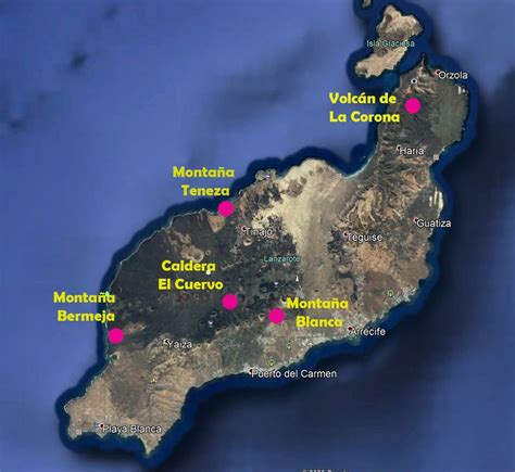 Lanzarote Volcanoes Map