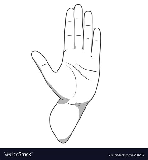palm hand stop gesture royalty  vector image