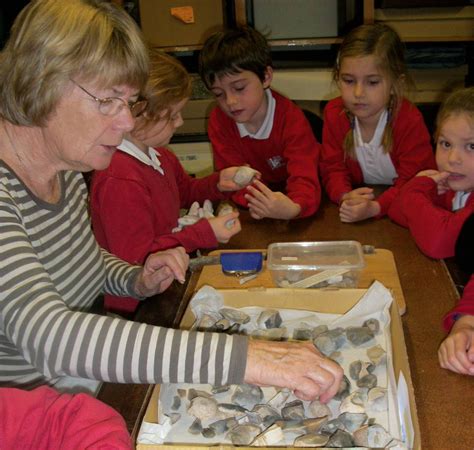 Handling flints - St Agnes Museum