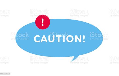 Caution Attention Sign Vector Modern Color Illustration Blue Speech