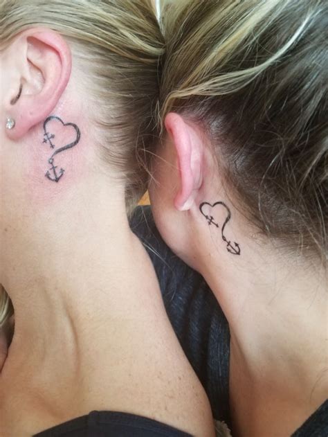 Hope Faith Love Bestfriends Behind The Ear Tattoo Heart Cross