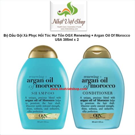 Bộ Dầu Gội Xả Phục Hồi Tóc Hư Tổn Ogx Renewing Argan Oil Of Morocco Usa 385ml