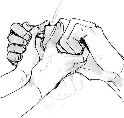 Anime Couple Holding Hands Sketch