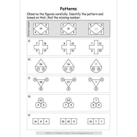 Patterns Worksheets Grade 4 I Maths Key2practice Workbooks