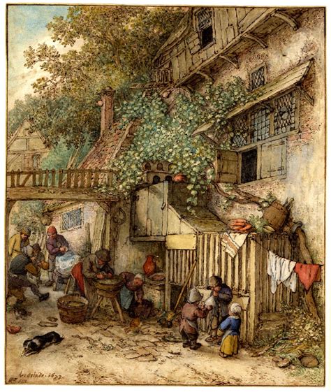 Spencer Alley Watercolors By Adriaen Van Ostade