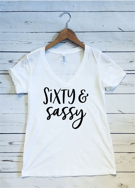 Sixty And Sassy Womens Fitted V Neck T Shirt Sixty And Etsy