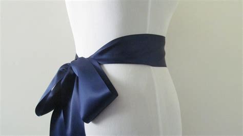 Navy Blue Satin Ribbon Sash / Ribbon Sash / by MarieandAntoinette