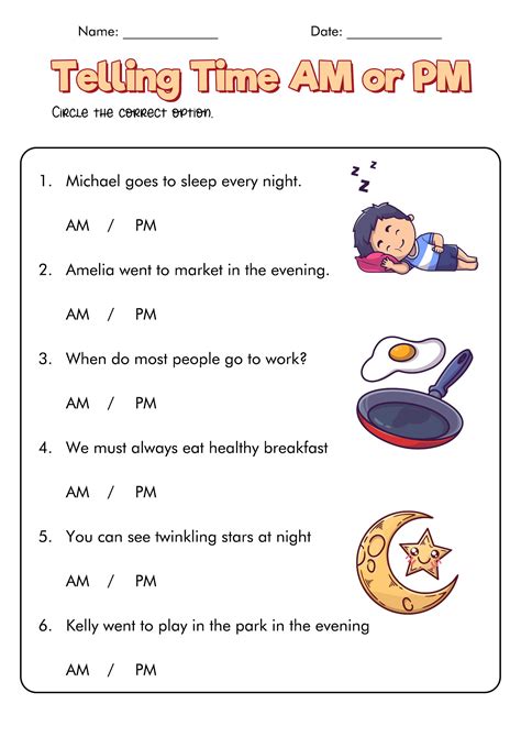 Am And Pm Worksheets