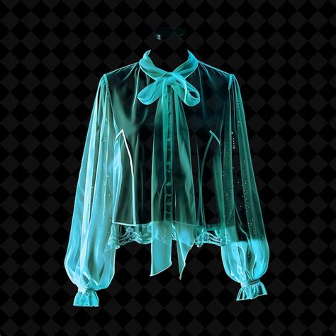 Premium PSD Vintage Inspired Blouse With A Pussy Bow And A Sheer