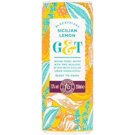 Sainsbury S Sicilian Lemon Gin Tonic Taste The Difference 250ml