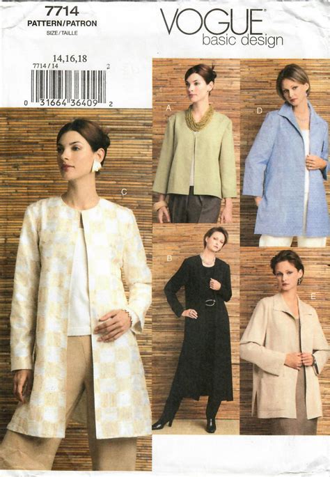 S Vogue Basic Design Uncut Sewing Pattern Misses Etsy