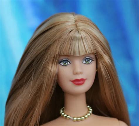 NUDE BARBIE HIGHLIGHTED Blonde hair TnT green eyes bangs Mackie NEW for OOAK £27.37 - PicClick UK