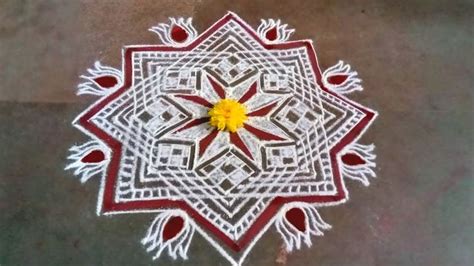 Vinayagar Chaturthi Special Star Padikollam Dots Easy Flower