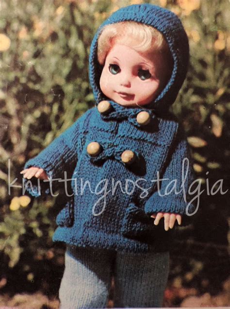 Dolls Clothes Knitting Pattern PDF Hooded Duffle Coat Etsy Australia