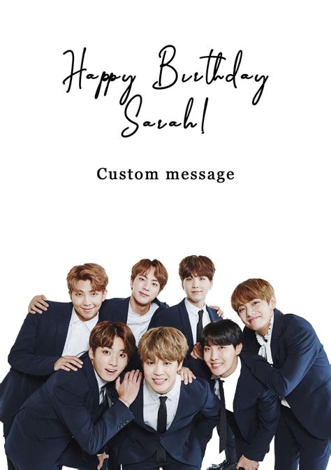 Bts Birthday Card Printable